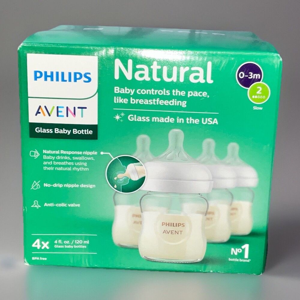 Philips Avent Natural Glass Bottles With Natural Response Nipples(slow Flow 2)